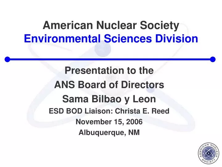 american nuclear society environmental sciences division