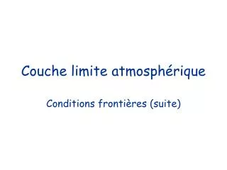 couche limite atmosph rique