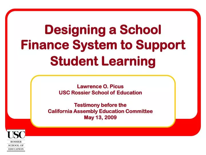 designing a school finance system to support student learning