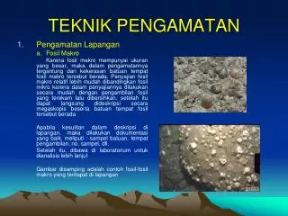 teknik pengamatan