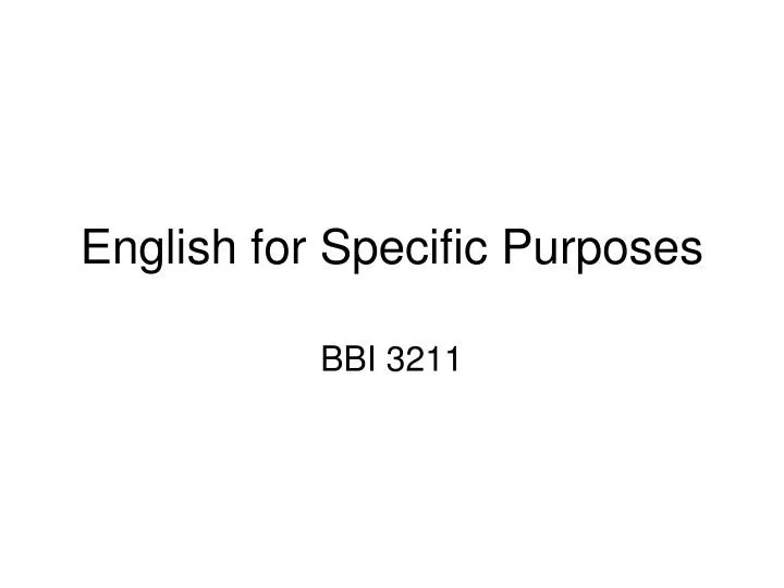english for specific purposes