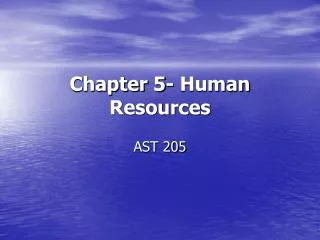 Chapter 5- Human Resources