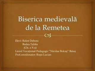 biserica medieval de la remetea