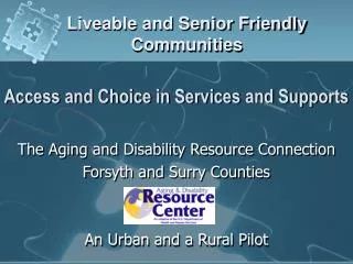 Liveable and Senior Friendly Communities