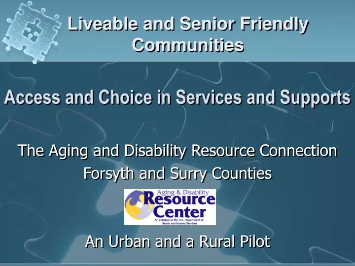 liveable and senior friendly communities