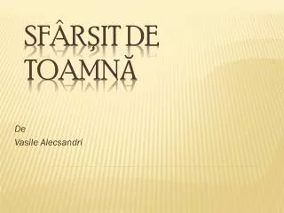 de vasile alecsandri