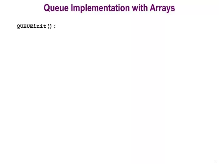 queue implementation with arrays