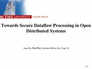 Towards Secure Dataflow Processing in Open Distributed Systems