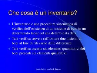che cosa un inventario