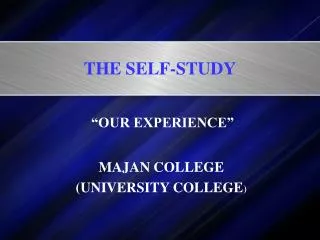 THE SELF-STUDY