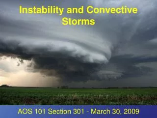 Instability and Convective Storms