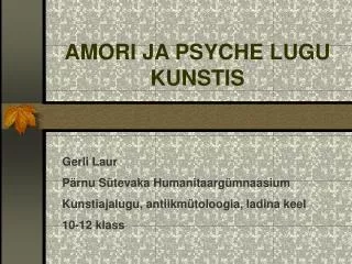 amori ja psyche lugu kunstis