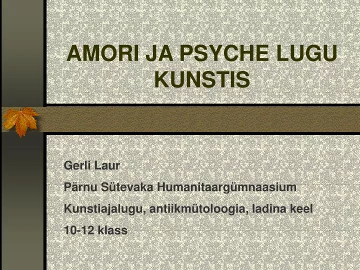 amori ja psyche lugu kunstis