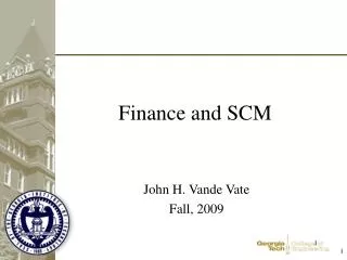 Finance and SCM