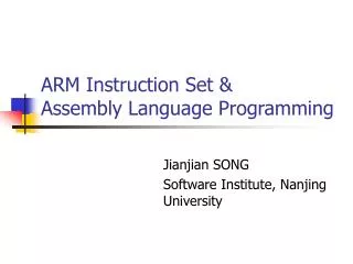 ARM Instruction Set &amp; Assembly Language Programming