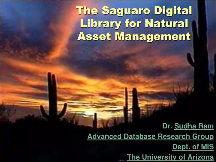 the saguaro digital library for natural asset management
