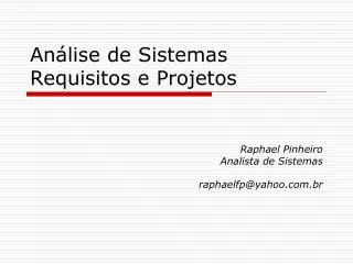 an lise de sistemas requisitos e projetos