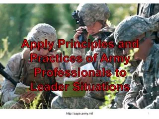 Apply Principles and Practices of Army Professionals to Leader Situations