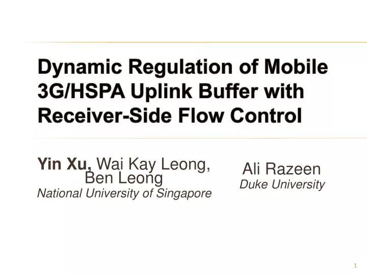 dynamic regulation of mobile 3g hspa uplink buffer with receiver side flow control