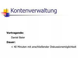 kontenverwaltung