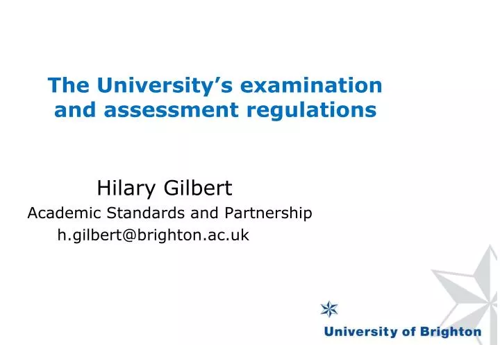 the university s examination and assessment regulations