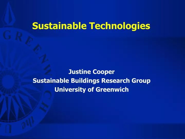 sustainable technologies