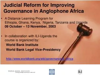 Judicial Reform for Improving Governance in Anglophone Africa