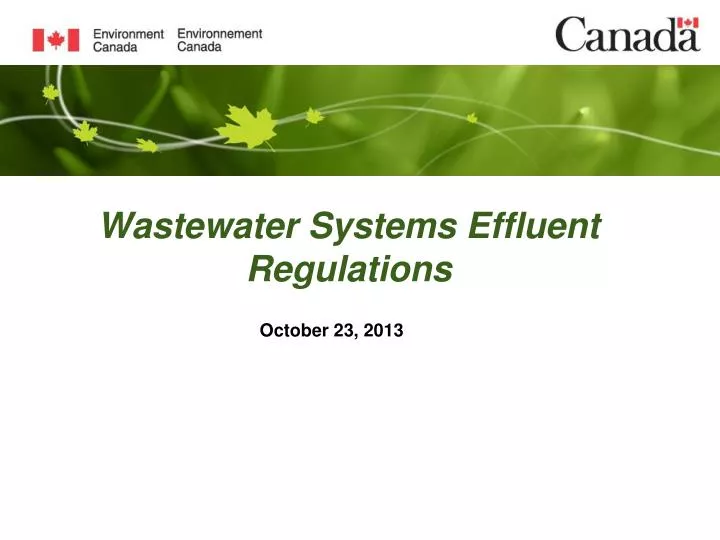 wastewater systems effluent regulations