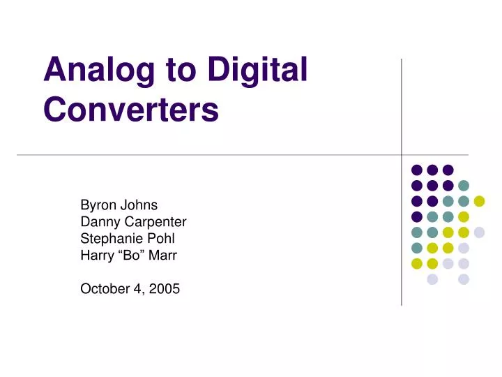 analog to digital converters