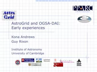 AstroGrid and OGSA-DAI: Early experiences