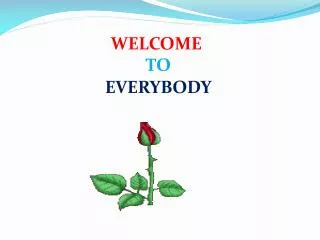 welcome to everybody