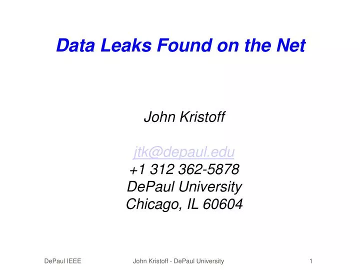 data leaks found on the net
