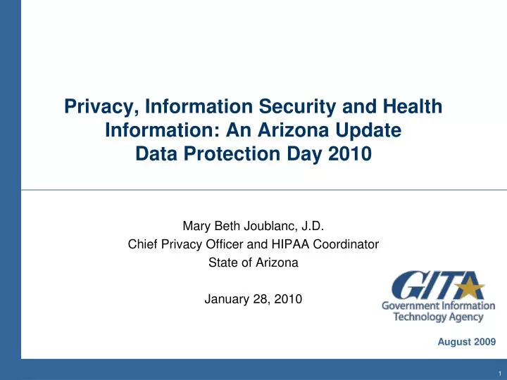 privacy information security and health information an arizona update data protection day 2010