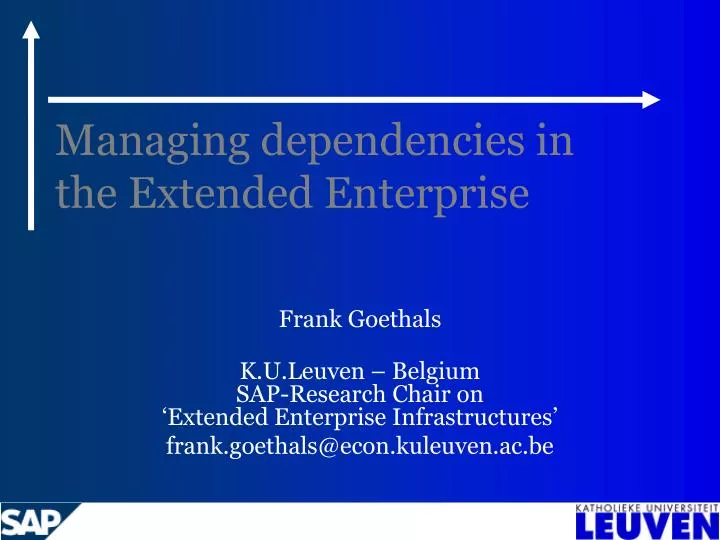 managing dependencies in the extended enterprise