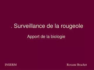 surveillance de la rougeole