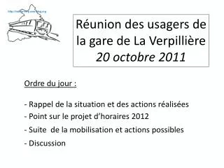 Réunion des usagers de la gare de La Verpillière 20 octobre 2011