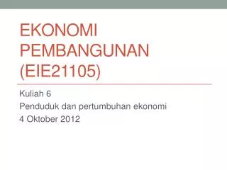 Ppt Ekonomi Pembangunan Powerpoint Presentation Free Download Id