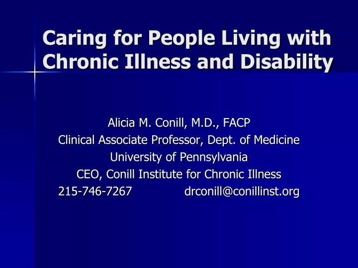 caring for people living with chronic illness and disability