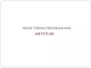 nesne tabanli programlama metotlar