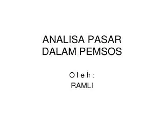 analisa pasar dalam pemsos