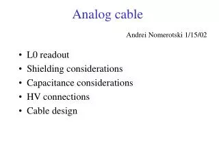 Analog cable