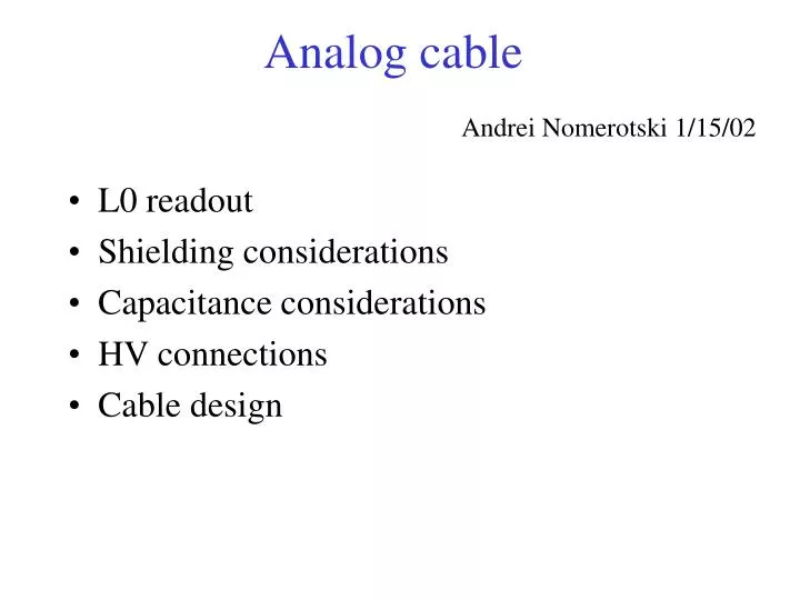 analog cable