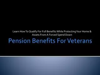 Pension Benefits For Veterans