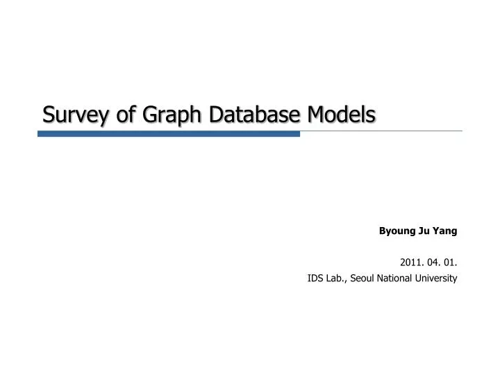 survey of graph database models