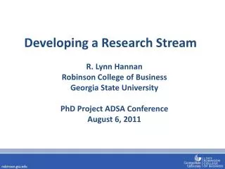 Developing a Research Stream