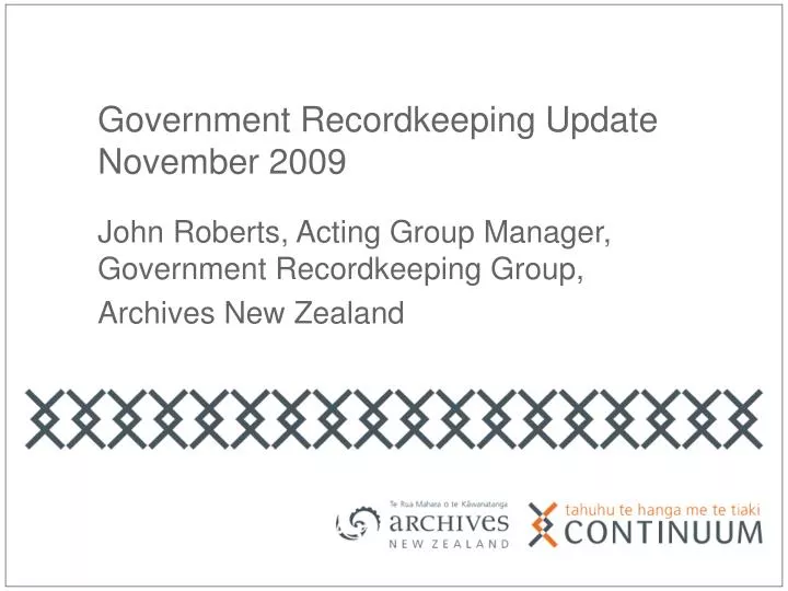 john roberts acting group manager government recordkeeping group archives new zealand