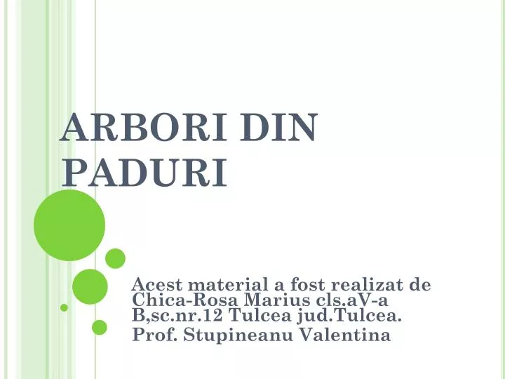 arbori din paduri