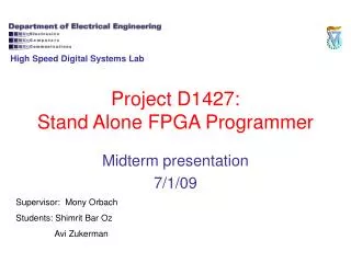 Project D1427: Stand Alone FPGA Programmer