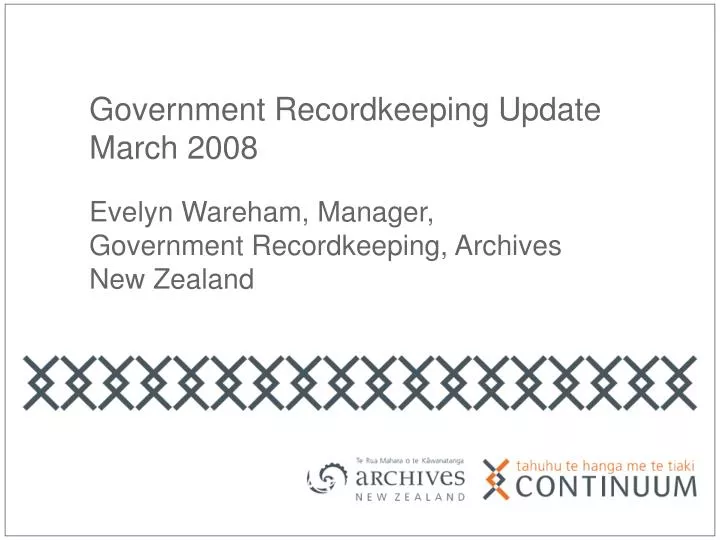evelyn wareham manager government recordkeeping archives new zealand