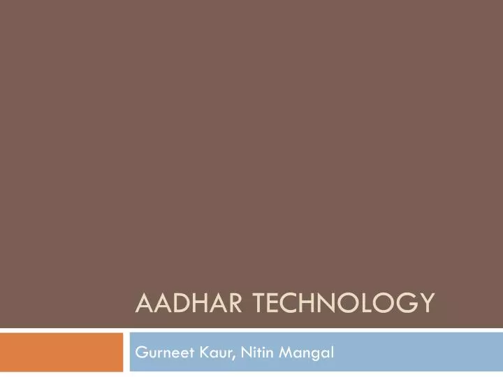aadhar technology